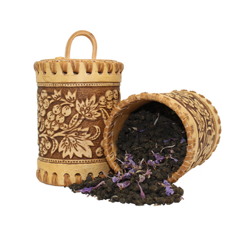 Premium Caffeine-free Herbal Tea in a Handmade Birch Bark Tin